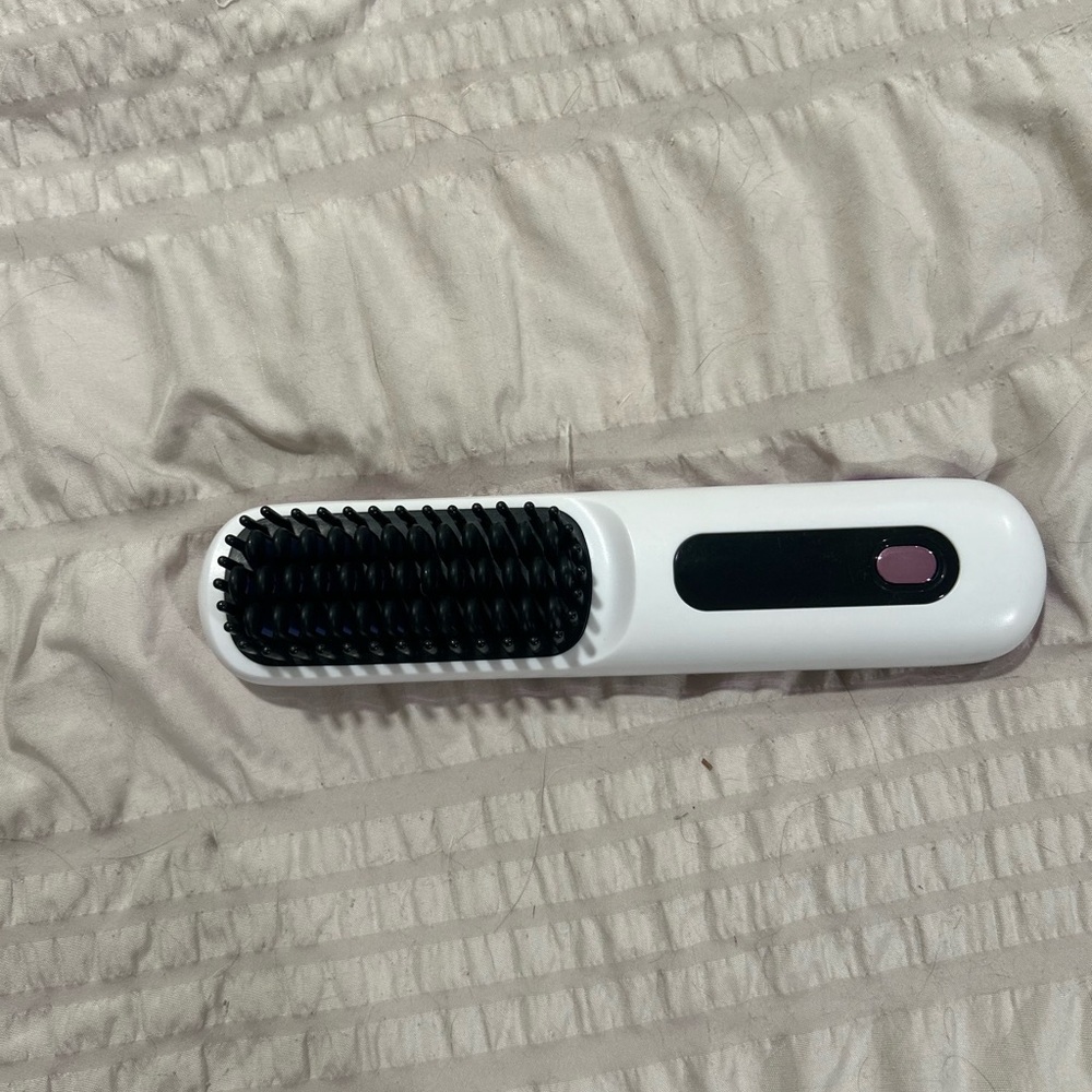 Sleek Black and White Hair Straightening Brush